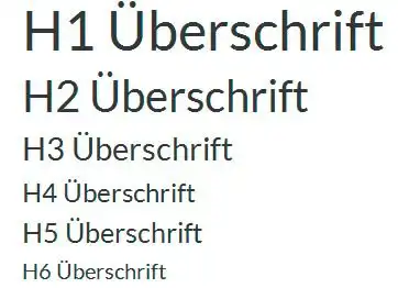 Überschriften H1 bis H6